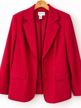 Chadwick’s Classic Red Wool Blazer – Women’s 12